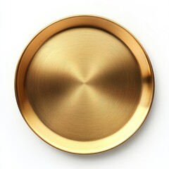 Gold-toned, round, metallic plate