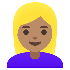 Woman Emoji (Blonde Hair, Darker Skin Tone)

