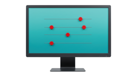 Isolated Computer Monitor with Dot Connections