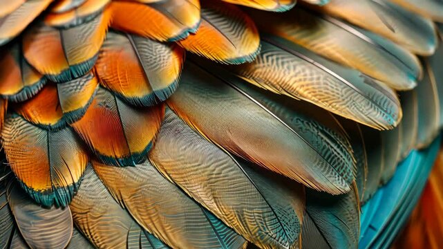 Close-up of feather details, highlighting avian textures and intricate barbules