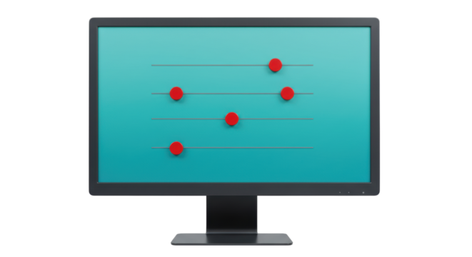 Isolated Computer Monitor with Dot Connections