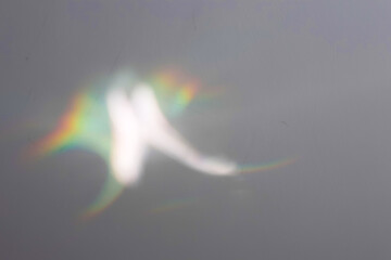 Sunlight background, abstract backdrop with light and shadow, glare and shine on paper texture, rainbow flare, beige color trend aesthetic wallpaper. Natural beams light, caustics effect