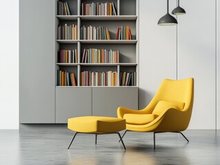 Modern Reading Nook with Bookshelves