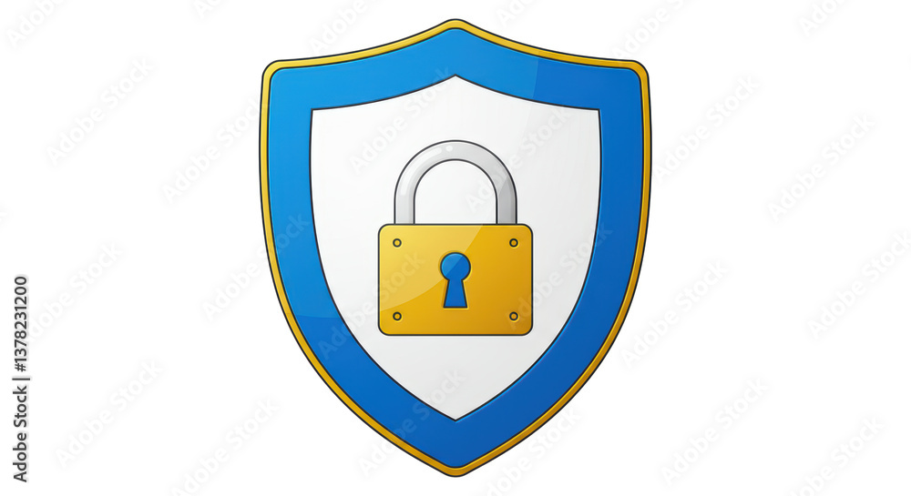Poster isolated shield with padlock security symbol design