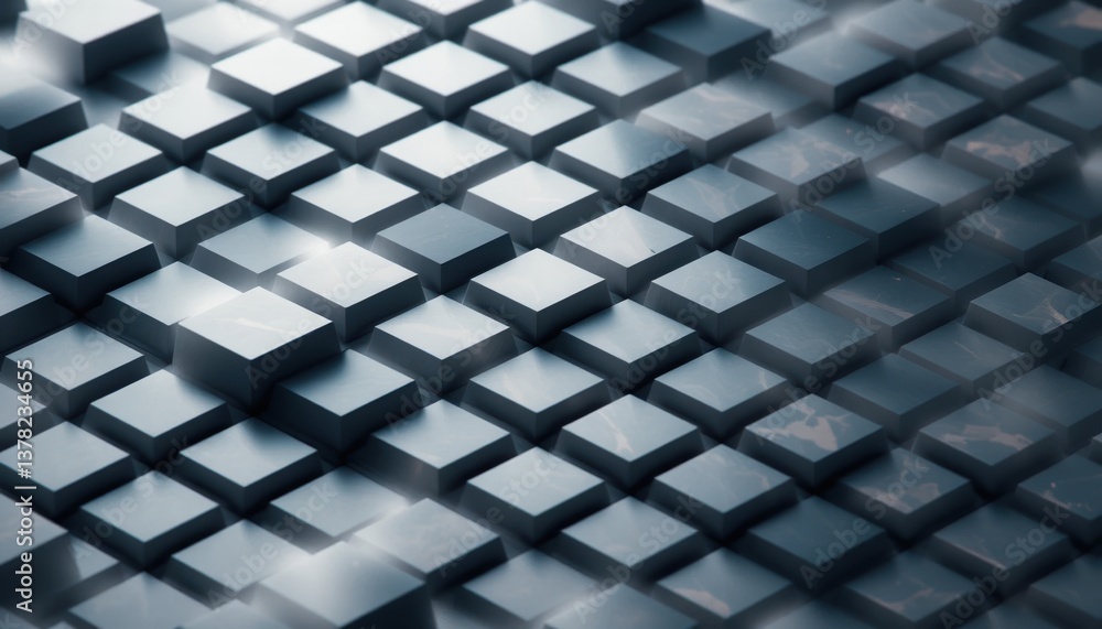 Poster dynamic geometric patterns in a modern digital space abstract art display industrial environment aer