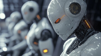 Fototapeta premium Digital Security Team Preventing AI Data Breach in Action