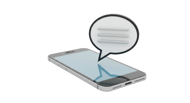 Isolated Smartphone with Speech Bubble Icon - Powered by Adobe