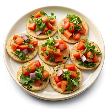 Salbutes  food in a plate on white background