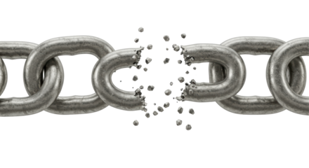 Isolated Broken Metal Chain for Freedom