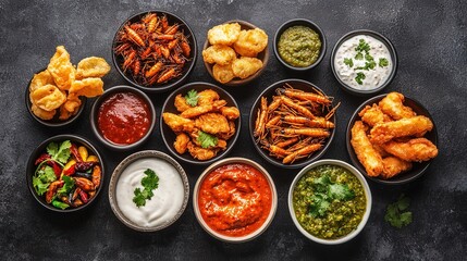 Delicious variety of traditional dishes culinary delight kitchen indoor aesthetic presentation