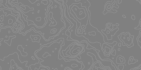 
 Geographic mountain topographic.White contours on black vector topography.Topographic pattern texture. Map on land strok terrain. Elevation graphic contour height lines. Vector Illustration.
