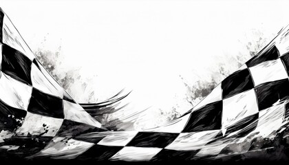 creative border frame of abstract racing flag on red background with copy space , racing winner concept graphic resource