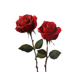 Fototapeta premium Red roses on an artistic backdrop evoke elegance and beauty for any occasion or celebration, Two red roses