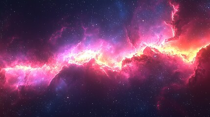 Cosmic Nebula Pink Red Purple Swirling Galaxy Space