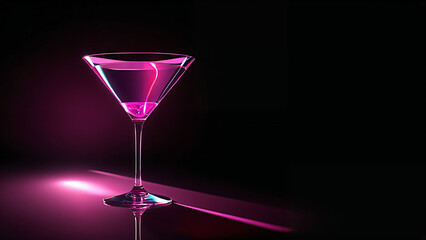 martini glass with a pink drink
