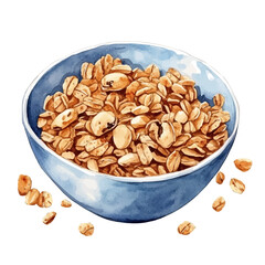 A watercolor vector of Granola, isolated on a white background.


