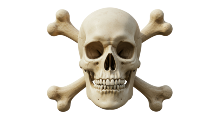 Isolated Skull with bones on white background