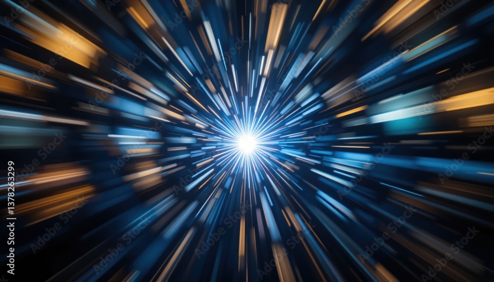 Poster dynamic light burst event cosmic space abstract art high-energy environment vibrant viewpoint concep