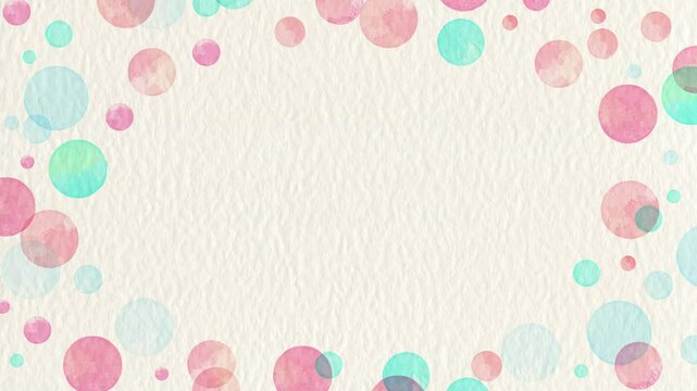 Watercolor bubble frame (blue & pink)