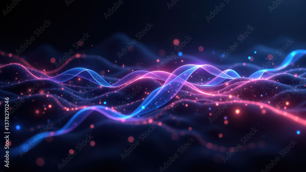 Poster a dynamic abstract digital background with a futuristic feel.