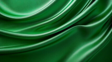 Obraz premium A flowing drape of rich green fabric is shown here