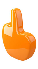 Obraz premium Isolated Orange Thumbs Up Hand Gesture in 3D Render on Transparent Background