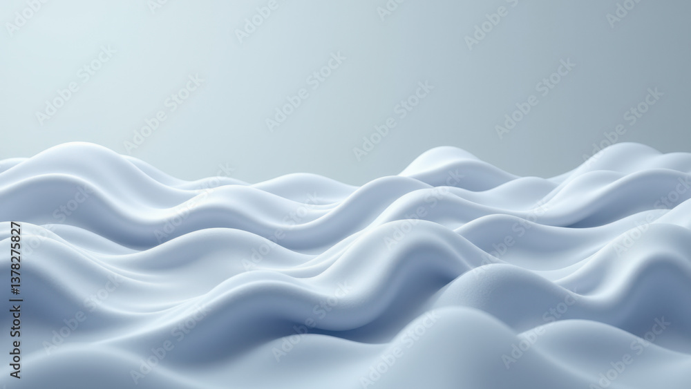 Poster a stylized representation of waves flowing over a digital interface.