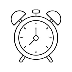 Alarm clock icon design featuring a classic clock with bells in minimalistic style,Suitable for any business, website