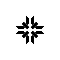 Minimalist Black Geometric Star Design, Logo Concept