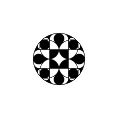 Abstract Geometric Mandala: Black & White Modern Design