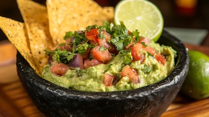 Creamy avocado dip with cilantro and lime