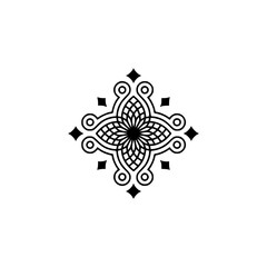 Elegant Geometric Ornament on White Background
