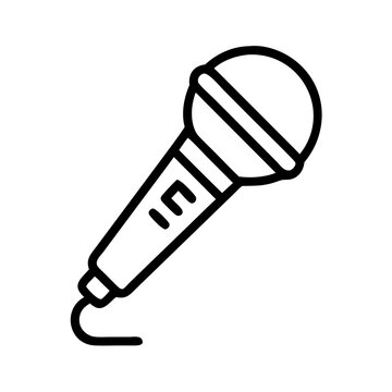 recommend clip art: Microphone line art illustration for audio recording  