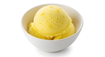 Luscious Lemon Sorbet in a White Bowl with Citrus Garnish