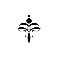 Abstract Geometric Black Graphic on Cream Background