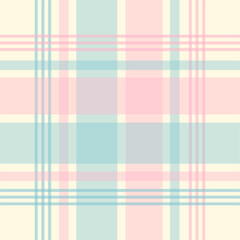 Check plaid pattern in pink and beige. Seamless light pastel houndstooth tartan for dress, jacket, coat, scarf, other modern spring summer autumn winter fashion fabric design.	