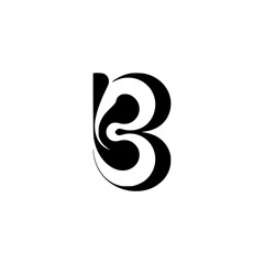 Fototapeta premium Modern Abstract Black and White Letter 