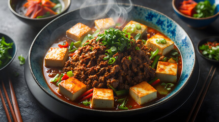 Beef stew with vegetables and tofu