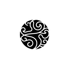 Abstract Swirls in a Circle - Minimalist Logo Design