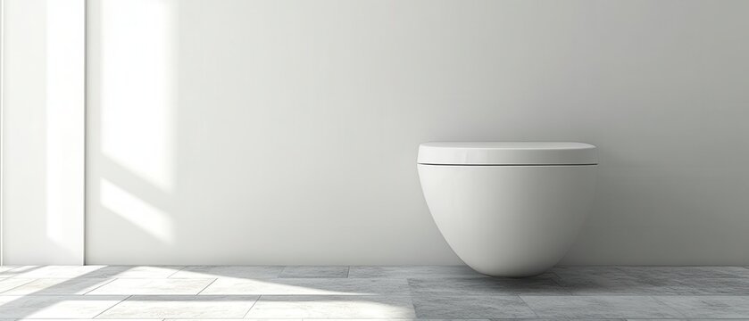 Minimalist bathroom design featuring a sleek, modern toilet against a white wall.