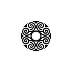 Abstract Celtic Knotwork Mandala, Black and White, Minimalist Design