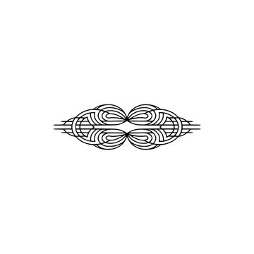Abstract Geometric Ornament in Minimalist Style on White Background