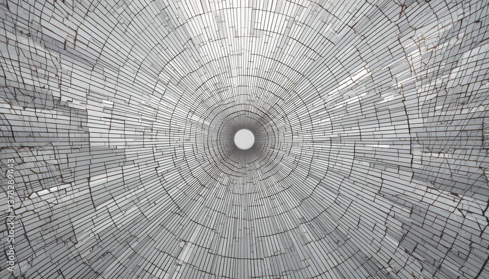 Poster exploring architectural structures abstract tunnel digital art modern design aerial perspective dept