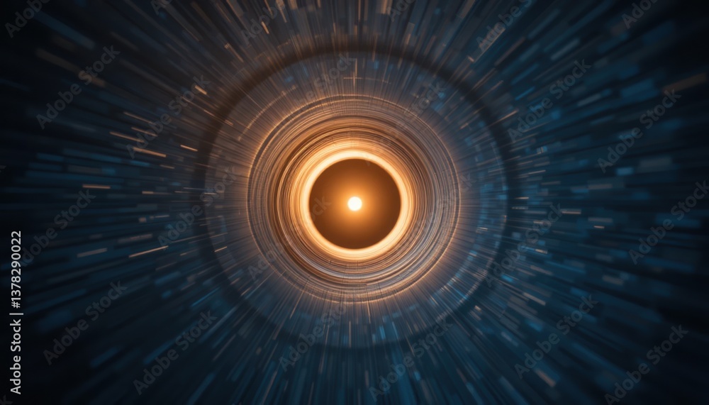 Poster dynamic energy flow through a hyperspace tunnel digital universe abstract animation futuristic envir