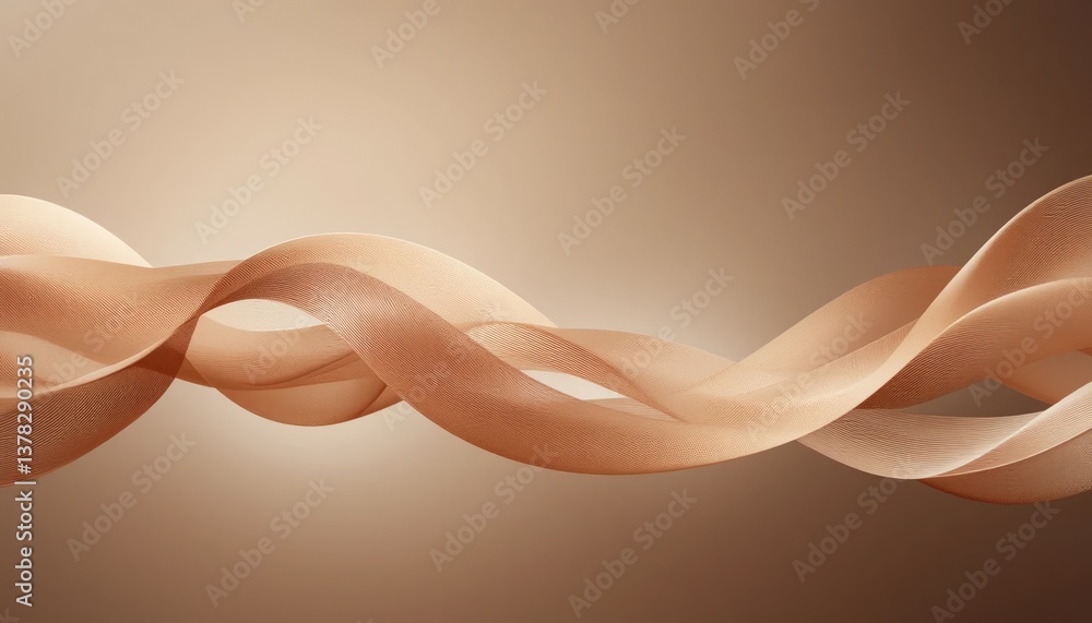 Poster dynamic flow of abstract waves digital space graphic design soft textures close-up view contemporary