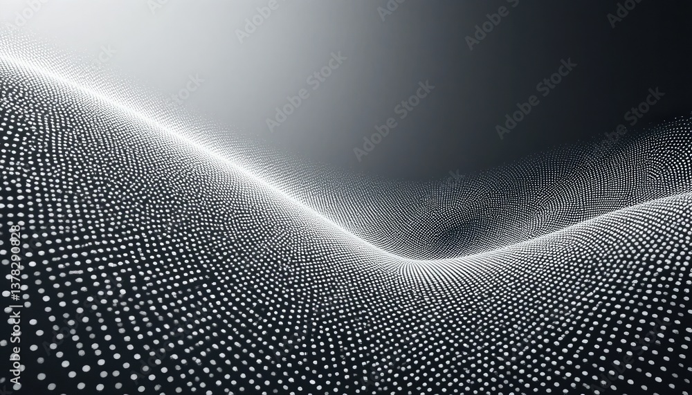 Poster dynamic abstract wave patterns on a monochrome background digital art contemporary design future-ori