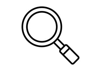 Icono negro de lupa en fondo blanco
