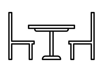 Icono negro de mesa con dos sillas