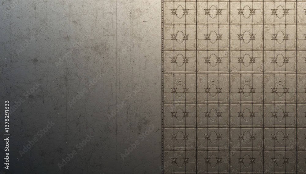 Poster creating intricate patterns on metal surfaces industrial workshop visual art controlled environment 