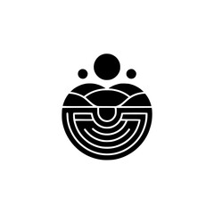 Geometric Black & White Logo: Nature and Abstract Elements